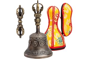 Large Tibetan Buddhist Meditation Alter Pray Bell and Dorje Set 18 cm X 9 cm - Himalayan Bazaar