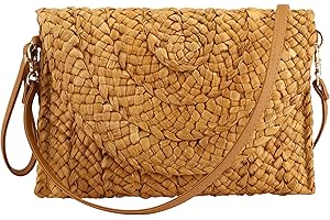 Rkrouco Summer Straw Shoulder Bag Straw Small Clutch Crossbody Bags for Women Boho Purse Handmade Envelope