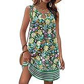 Zeagoo Womens Summer Beach Dresses 2025 Loose Sleeveless Mini Sundress Swimsuit Coverup Spring Casual Boho Tank Dress