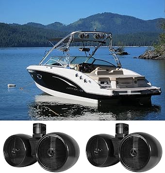 Amazon Com 2 Rockville Dwb80b Dual 8 Black 1600w Marine Wakeboard Tower Speaker Systems Electronics