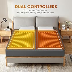 Valthie Heated Mattress Pad King Size,Dual Control