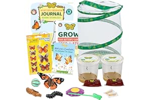Insect Lore Butterfly Garden Kit with Live Caterpillars – Grow 10 Painted Lady Butterflies - STEM Learning Activity, Habitat 
