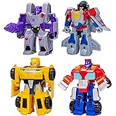 Transformers Toys Heroes vs Villains 4-Pack, Autobot and Decepticon 4.5-Inch Action Figures, Preschool Robot Toys for Kids Ages 3 and Up (Amazon Exclusive)