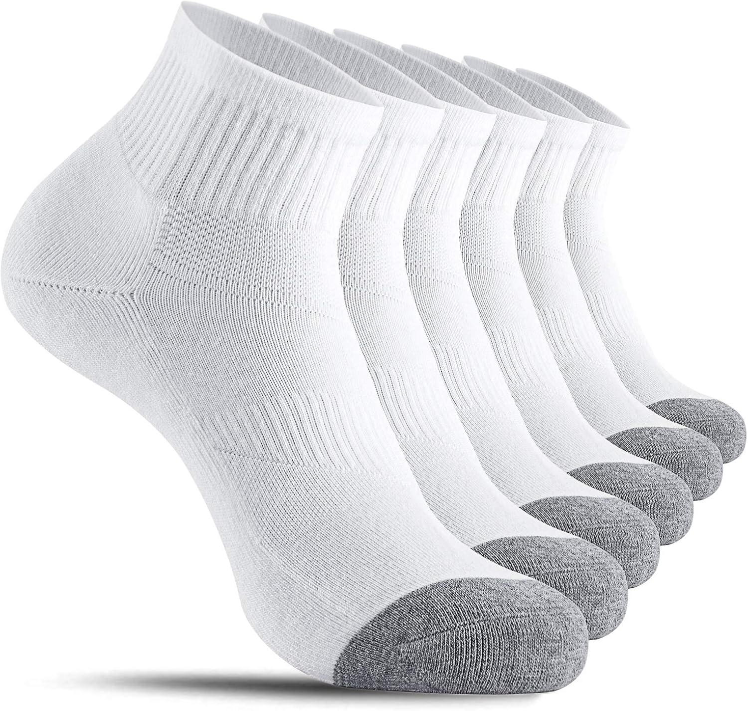 CelerSport 6 Pack Men's Ankle Socks with Cushion Athletic Running Socks: Clothing