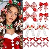 SAWINDA 16Pcs Strawberry Cherry Bow Hair Clips Mini Red Hair Bows Valentines Gingham Craft Bows for Hair Small Bow Hair Clips Bowknot Hair Ribbons Barrettes Y2K Hair Accessories for Women Teens Girls