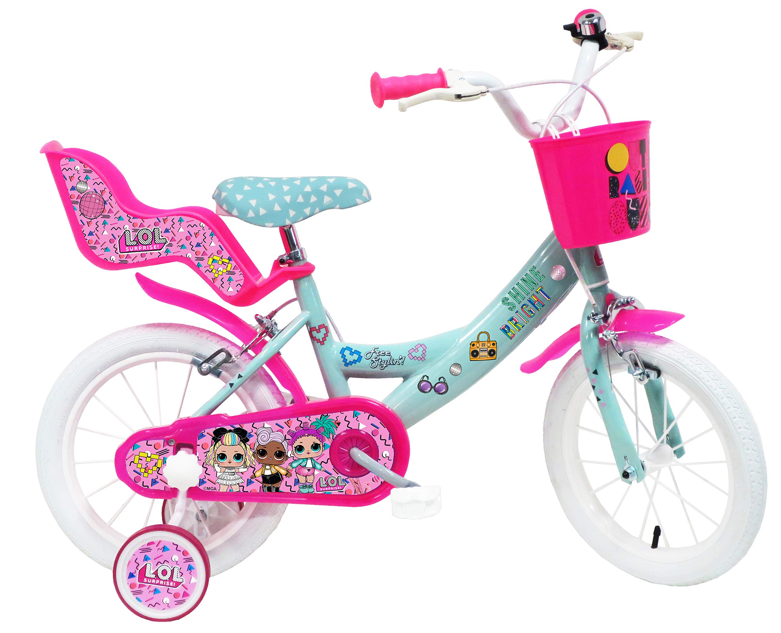 Denver Bike 14 Lol City Bike 35.6 cm (14") Steel Pink, Turquoise, White Girls – Bicycle (Vertical, City, 35.6 cm (14"), Steel, Pink, Turquoise, White, 35.6 cm (14")