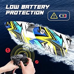 DEERC Brushless Remote Control Boat, 30+ mph Racing