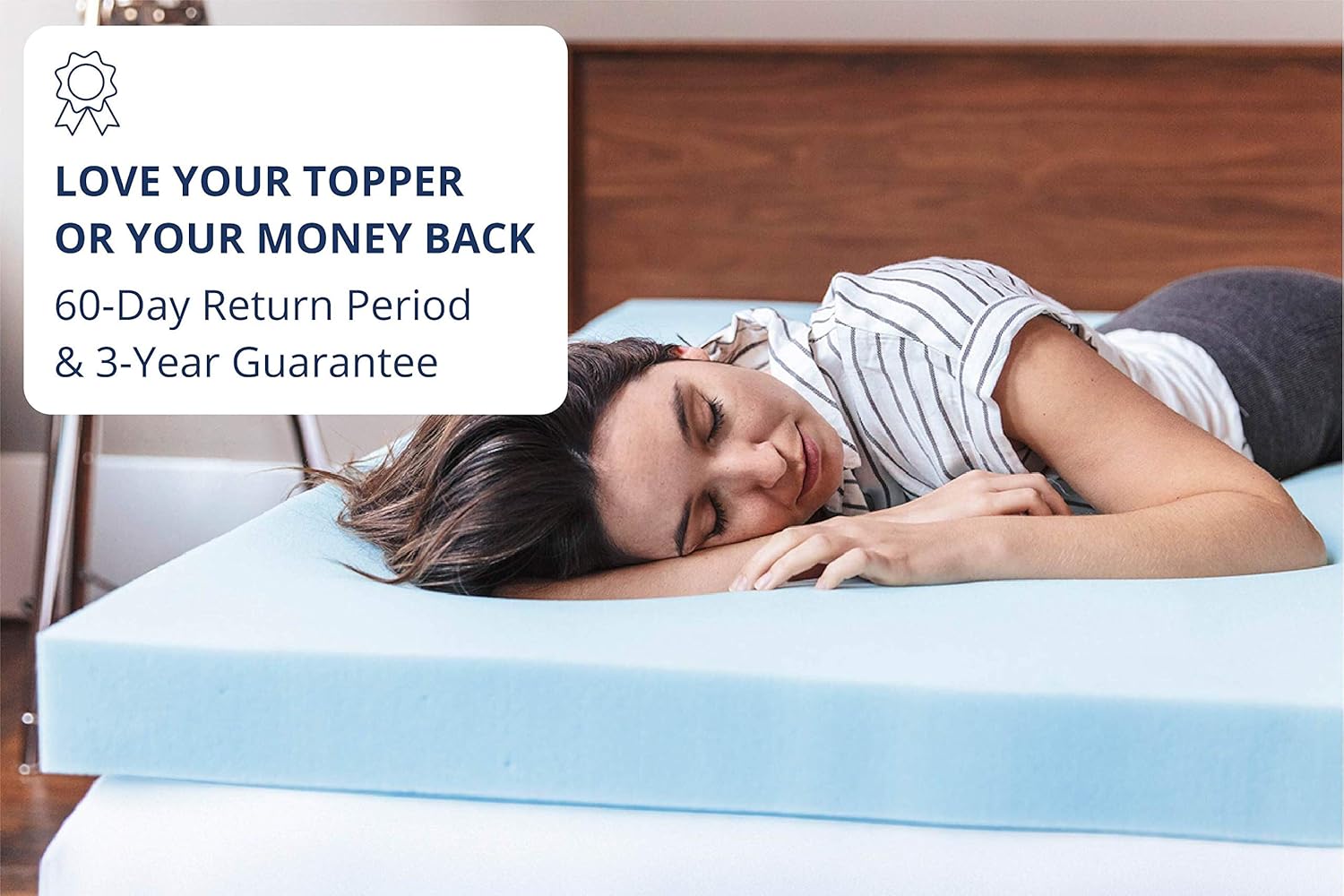 ViscoSoft 3 Inch Memory Foam Mattress Topper Queen | Select High Density Ventilated Mattress Pad: Furniture & Decor