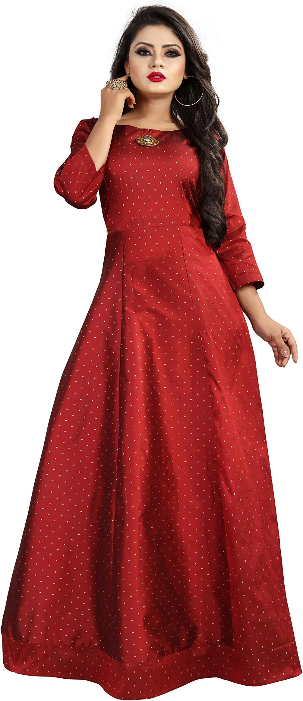 Women's Designer Red Western Gown (RED)