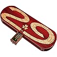 PALM ROYAL HANDICRAFTS - 3 Track Cribbage Board Game. Wooden Cribbage Board inlain in Blood Wood / Maple . 29 Cribbage Board . 3 Track Continuous Cribbage Board.