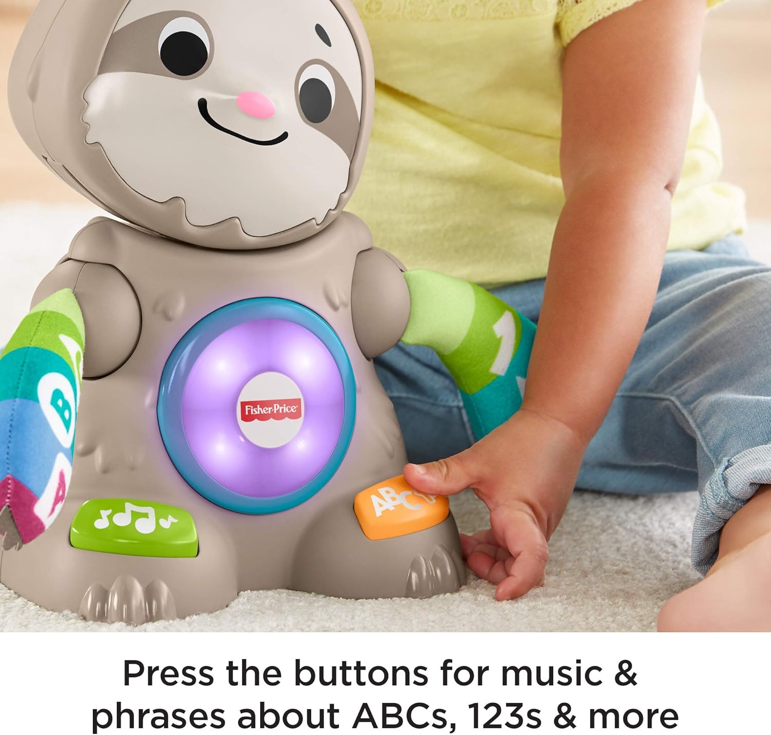 Fisher-Price Linkimals Smooth Moves Sloth - Interactive Educational Toy with Music, Lights, and Motion for Baby Ages 9 Months & Up: Toys & Games