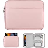 TiMOVO 9-11 Inch Tablet Sleeve Bag for iPad 11-inch A16 2025, iPad 10th Gen. 10.9", iPad 10.2", iPad Air 11/5th/4th Gen. 10.9", Galaxy Tab A9 Plus 11", Carrying Case with Pocket, Pink