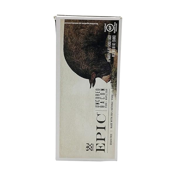 EPIC UNCURED BACON AND PORK BARS, PALEO FRIENDLY, PROTEIN SNACKS, 12 CT, 18 OZ