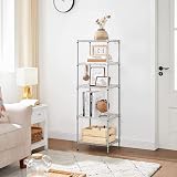 SONGMICS 5-Tier Kitchen Shelf with 8 Hooks Silver LGR115E01 view 9
