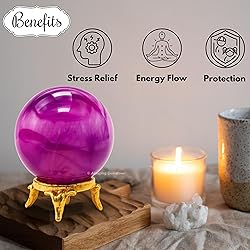 Amazing Gemstone Pink Onyx Crystal Ball with Stand