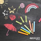 Westcott Chalk Pack 12 Colourful 1.2 cm Diameter 8.5 cm Long Low Dust view 2