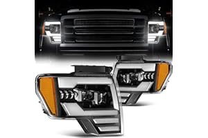 AUDEXEN 1200% Bright LED Headlight Assembly for Ford F150 F-150 2009-2014 OEM style replacement - Anti-glare Turn Signal DRL 