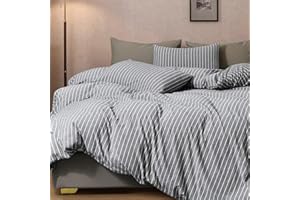 TAZMKEZM Grey White Duvet Cover Cotton Duvet Cover 100% Washed Cotton (104x90 Inch) King Duvet Cover with Zipper Closure Kids Duvet Cover Soft Breathable and Sweat Absorbing Dedding