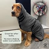 Elite Paws Luxury Dog Drying Coat – 600gsm Coral Fleece, All Sizes L view 3