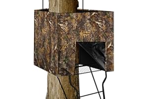 Niuyhe Big Game Treestand Camo Blind Cover, 142"x35.5" Large Size Universal Tree Stand Accessories for Deer and Turkey Hunting with Silent Zips and 2 Pocket