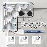 Menbyci Corner Shower Caddy 2 Pack Adhesive Stainless Steel 8 Hooks Black view 8