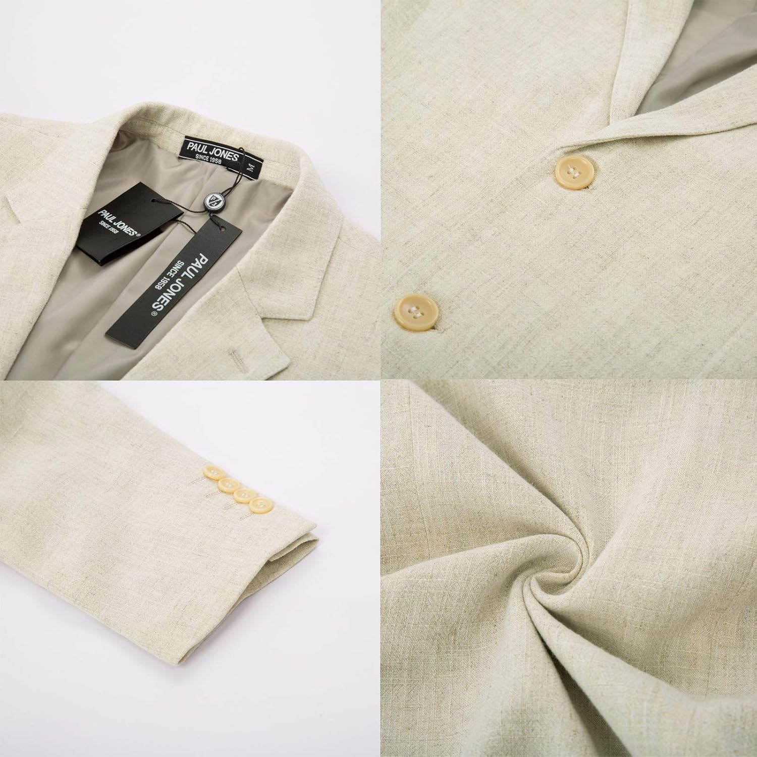 PJ PAUL JONES Men's Slim Fit Lightweight Linen Jacket Tailored Blazer Sport Coat at  Men’s Clothing store
