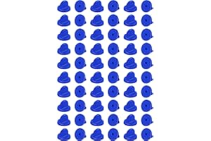 DUFEIMOY 60Pcs Rubber Pin Backs Locking, Locking Pin Backs with Storage Case, Pin Backs Pin Keepers for Brooch Tie Hat Badge Insignia, Blue