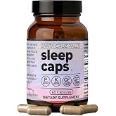 Santa Cruz Paleo Sleep Caps with L-Theanine, Lemon Balm, Passion Flower &amp; Valerian Root, Melatonin-Free Nighttime Relaxation, Paleo &amp; Keto Friendly, Sugar &amp; Gluten Free, 60 Capsules