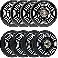 Chasma Skates Flux 2 80mm Inline Skate Wheels 85A for Asphalt Inline Skating or Outdoor/Indoor Roller Hockey, Replacement Skate Wheels, 8 Pack with Bearings