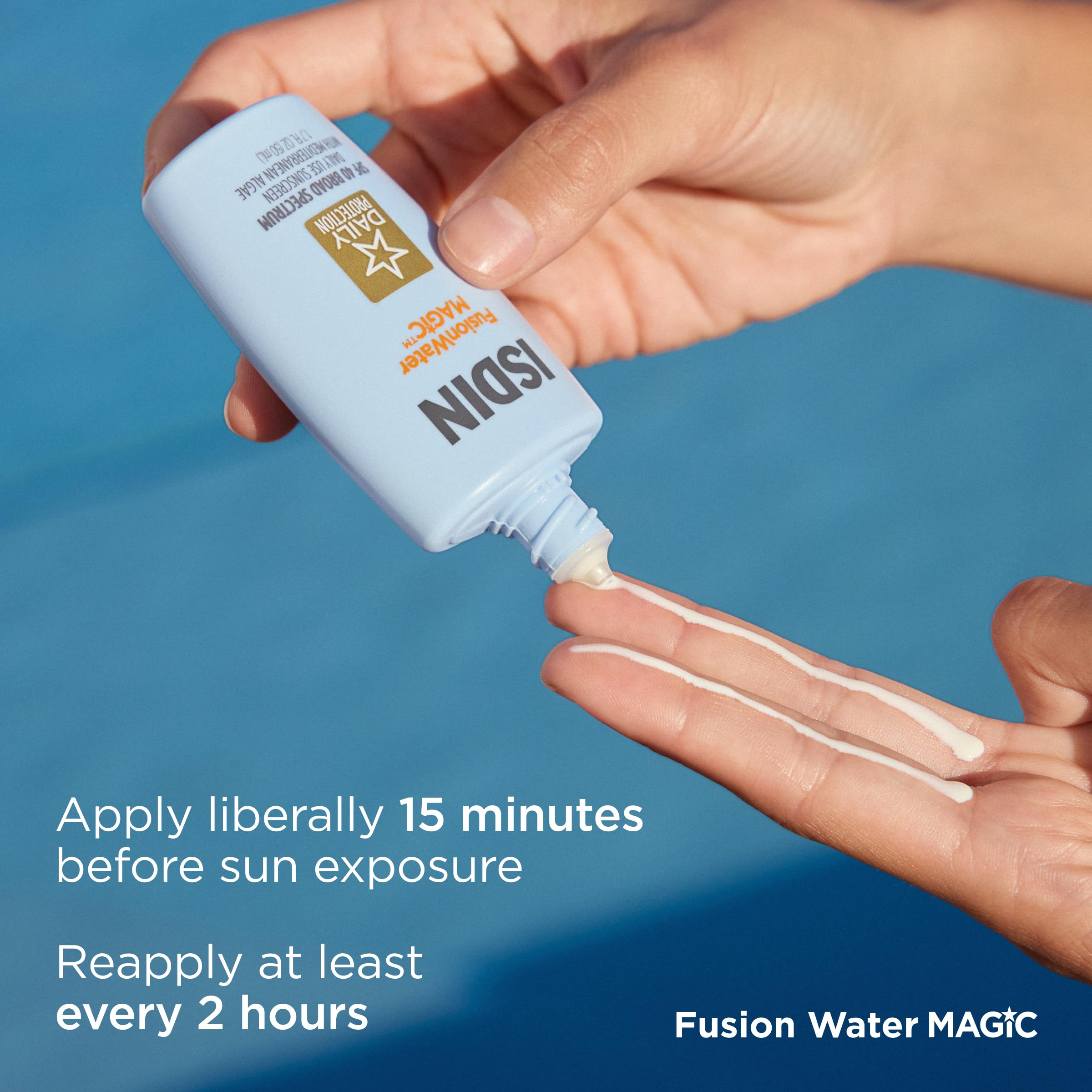 Fusion Water MAGIC, Ultralight Broad Spectrum SPF 40 Sunscreen with Hyaluronic Acid and Vitamin E, 50ml
