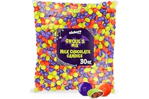 ZISBERS Halloween Milk Chocolate Candy Ghoul's Mix - Spooky Seasonal Candy with Colorful Crunchy Chocolate Shell for Trick-or-Treaters, Party Bowls, Decorations & Goodie Bags - 30oz Bulk Bag
