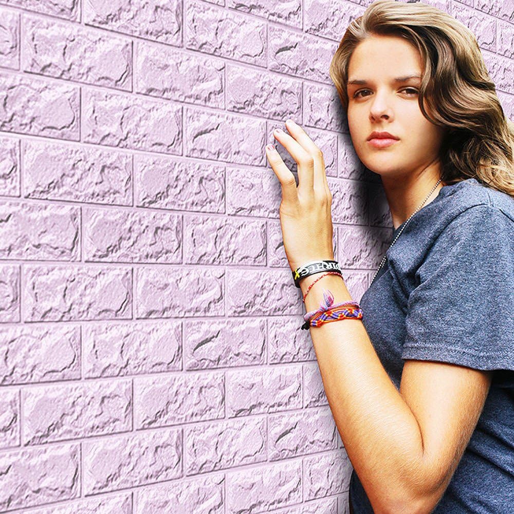 Aoukey New PE Foam 3D Wallpaper DIY Wall Stickers Wall Decor Embossed Brick Stone Foam Tile Wall Sticker