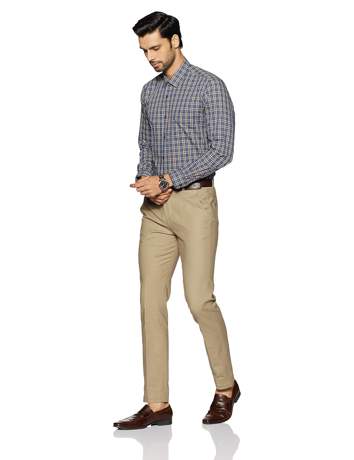 peter england men's solid regular fit formal shirt