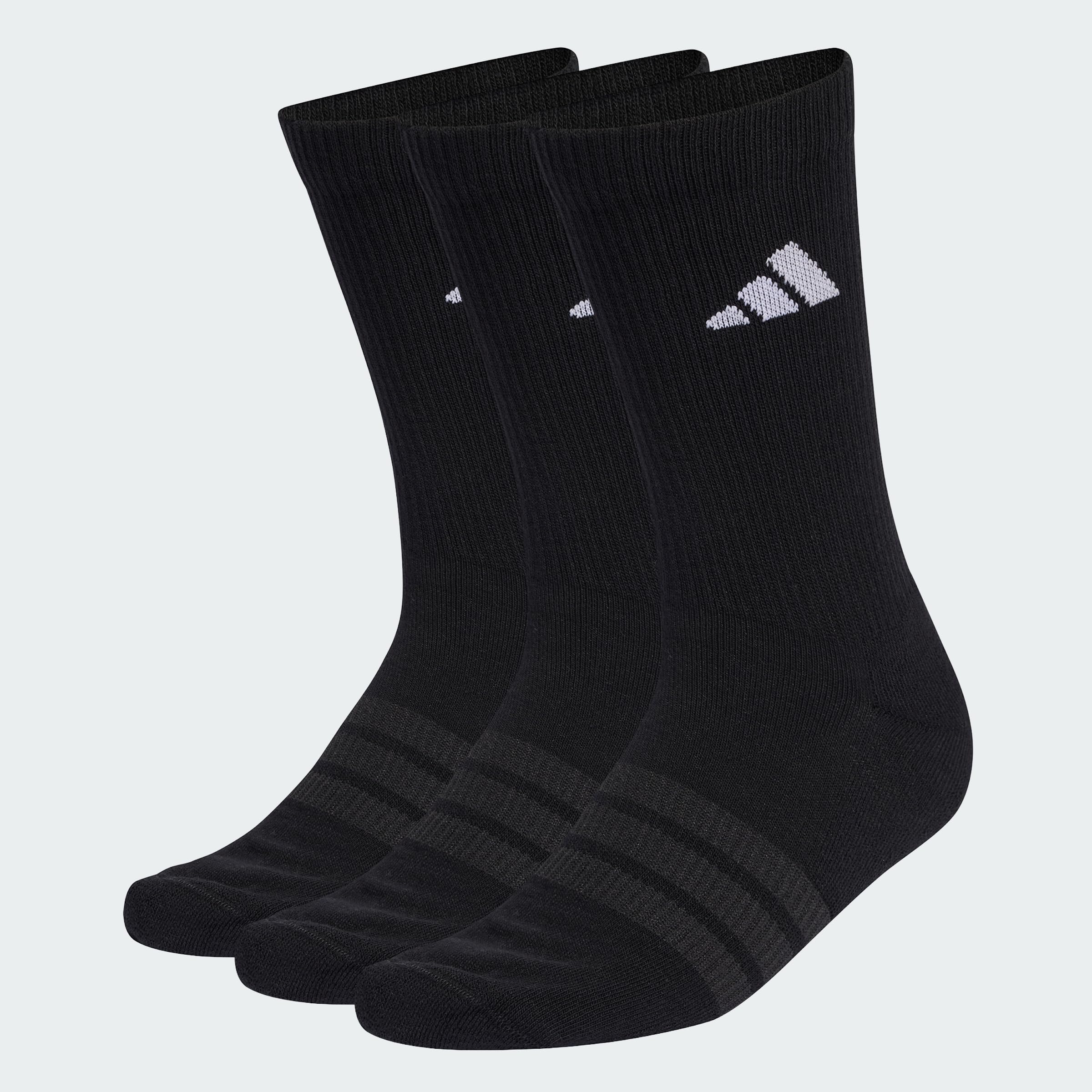 adidas Unisex Cushioned Sportswear Crew Socks 3 Pair Pack, black/black/white, 40-42 3