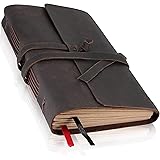 Leather Journal with Lined Pages - Leather Bound Writing Journal for Men & Women (6x8 in), Lined Journal Notebooks for Women