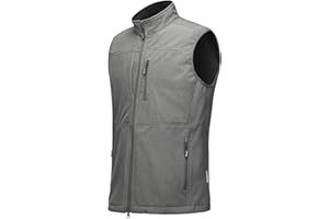 Outdoor Ventures Men's Running Vest Outerwear, Lightweight Windproof Fleece-Lined Softshell Sleeveless Jacket for Golf