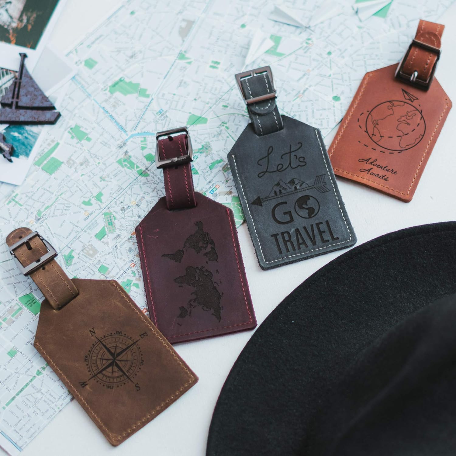 custom leather travel tags
