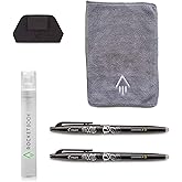 Rocketbook Smart Notebook Accessory Kit - 2 Black Capped FriXion Pens, 1 Spray Bottle, 1 Microfiber Cloth, and 1 Pen Station 