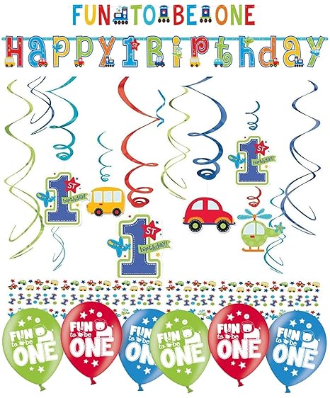 Libetui Geburtstag Dekoration Deko-Set 'Stern' Kindergeburtstag Happy Birthday Bunte Partykette farbenfrohe Girlande Spirale 