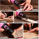 DEKOPRO Power Rotary Tool Kit 170W 220V 126pc Pink Multi DIY Set view 7