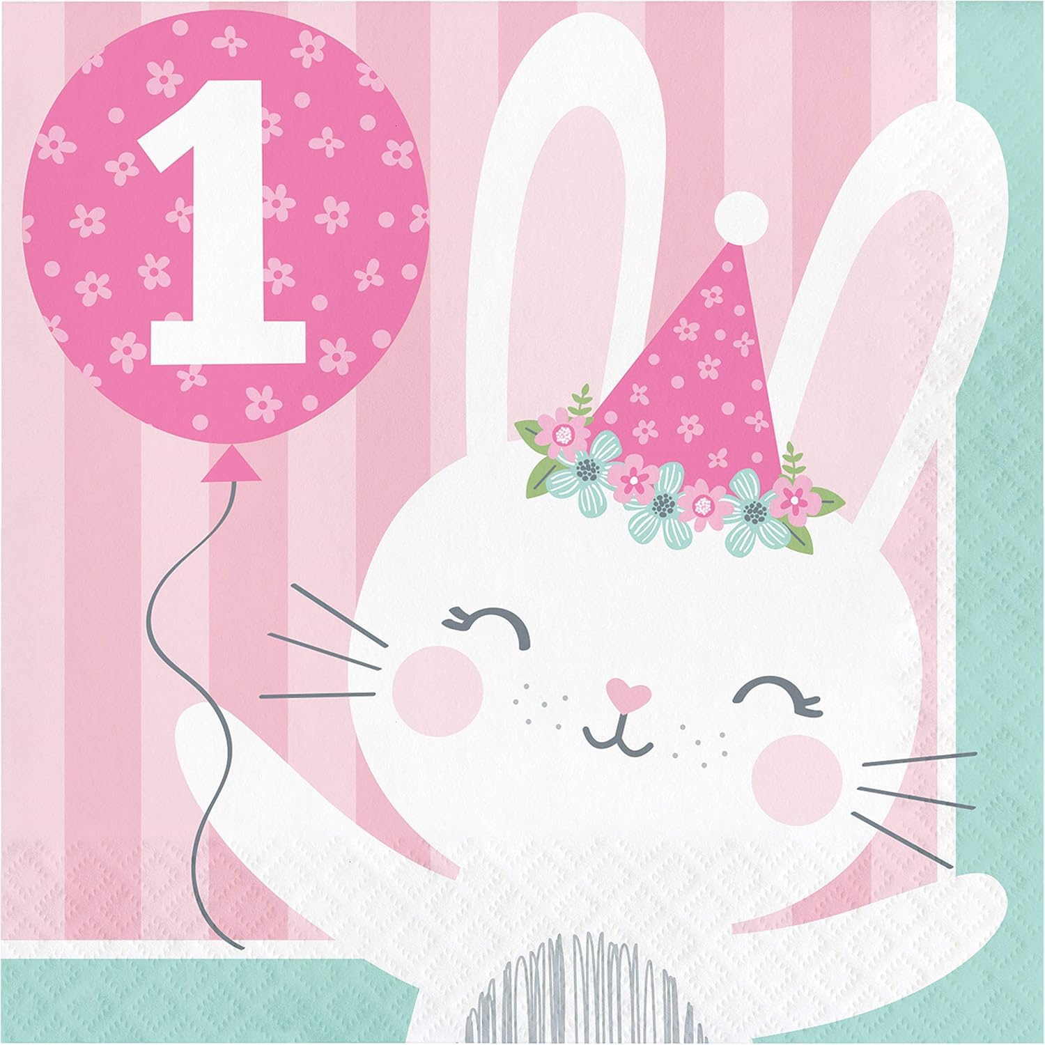 Bunny Party 1st Birthday Napkins, 48 ct 