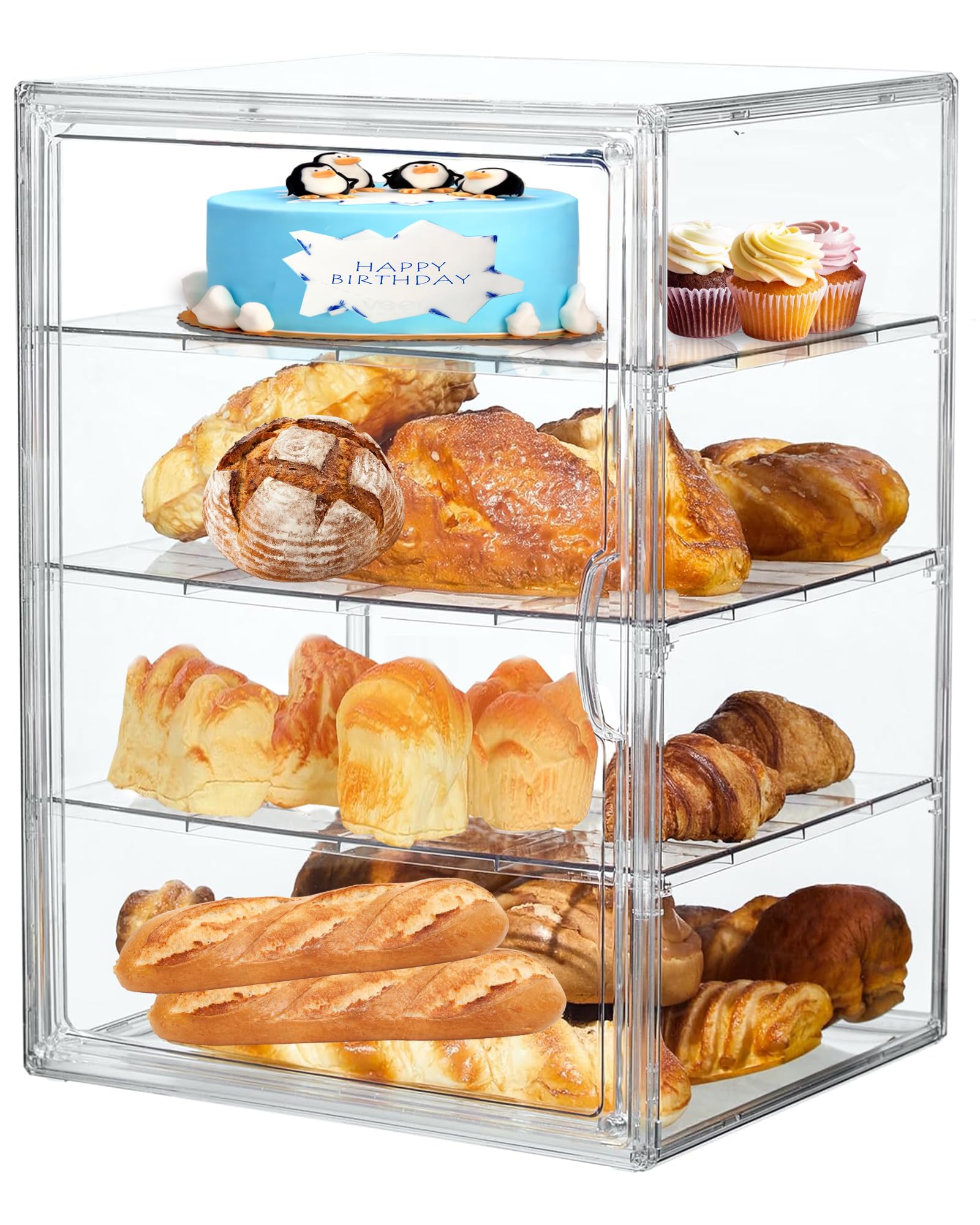 Photo 1 of Bread Box,Large Bread Boxs for Kitchen Countertop - 4 Layers Adjustable Bread Storage Container