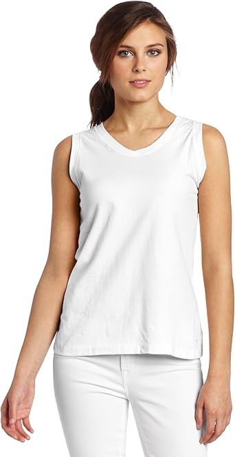 white v neck tank top