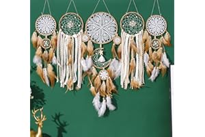 DJSYLIFE Dream Catchers Boho Wall Decor Moon and Sun Feather Handmade Traditional Dream Catcher Wall Hanging Decor for Kids Bedroom Adult Living Room Home Bohemian Decorations (Camels Set)