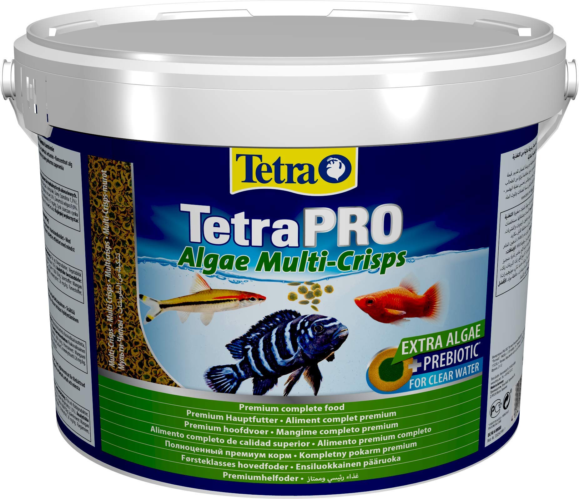 Tetra Pro Algae Multi-Crisps - Premium fish food with algae concentrate for increased strength, 10L