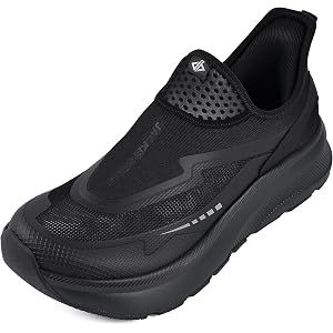 JACKSHIBO Men's Wide Toe Box Slip on Walking Shoes Arch Support Sneakers | Slip in, Zero Drop, Plantar Fasciitis, Orthopedic