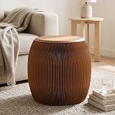 Accordion Folding Stool, Collapsible Short Ottoman Bench, Foldable Footrest | Honeycomb Kraft Paper, Portable Seat for Bedroom, Dorm, Office &amp; Travel, Space-Saving, 660lb Load Capacity, Barrel-Shaped