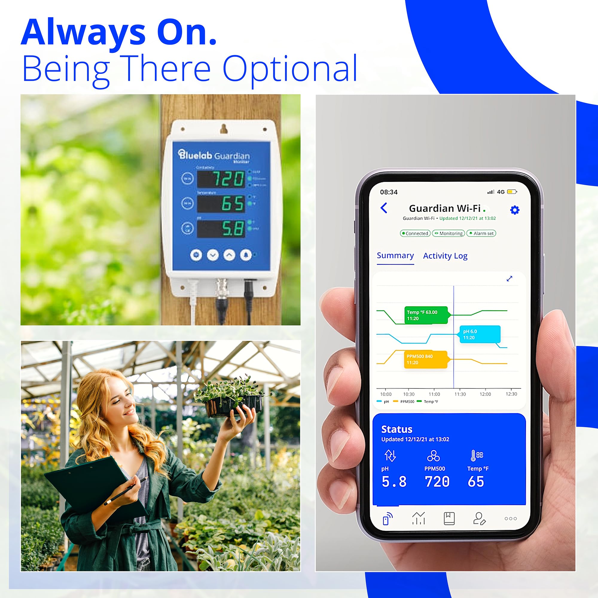 Bluelab Guardian Monitor Inline WiFi For Realtime PH, Temperature