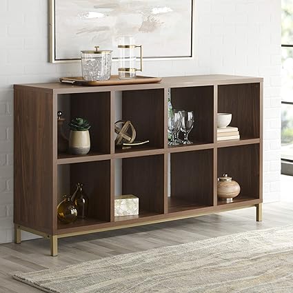 Amazon Com Walnut Metal Base Storage Cabinet Organizer Unit Shelf