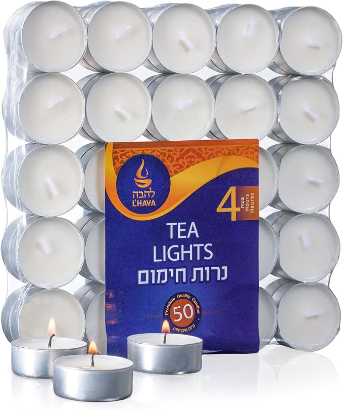 Unscented Tealight Candles 4Hour Long Burn Time, 50 Pack